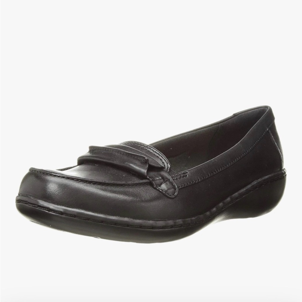 Clark’s Ashland Lily Womens Leather Slip on Loafers Sz 9.5N